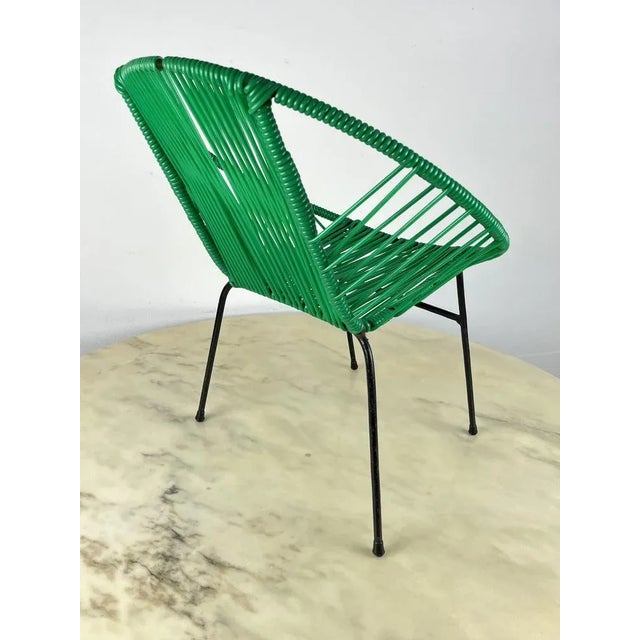 Mid-Century Modern Vintage Children's Chair in Iron and Plastic, Italy, 1950s For Sale - Image 3 of 7