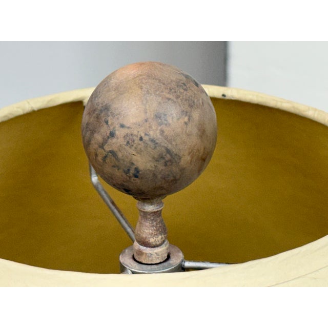 Rustic Patinated Metal Tripod Table Lamp For Sale - Image 4 of 12