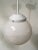 Pair of Mid-Century Modern Feldman Globe Pendant Lights, Los Angeles, Refinished White & Milk Glass For Sale - Image 9 of 11
