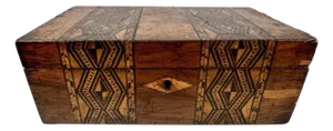 Antique Tunbridge Marquetry Inlaid Trinket Box