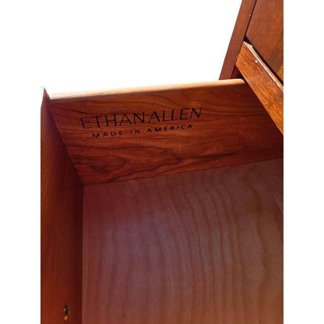 1990s Ethan Allen American Impressions High Chest Dresser Armoire Mission Arts Crafts For Sale - Image 15 of 18