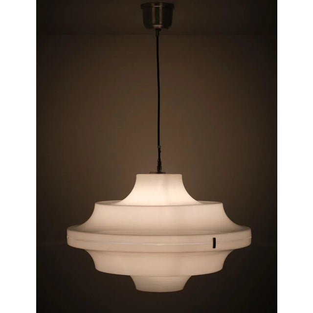 1970s White Acrylic Ceiling Lamp in the style of Yki Nummi, 1970s For Sale - Image 5 of 9