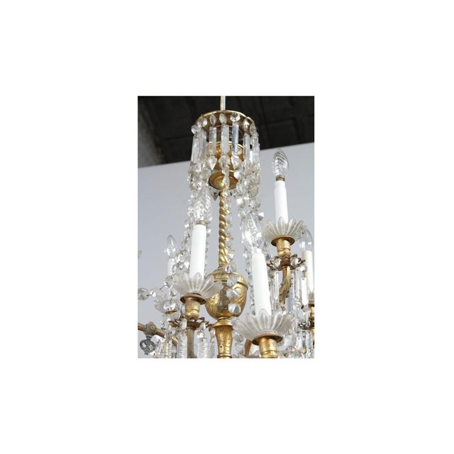 Mid-Century Modern Louis XV Brass & Glass Chandelier, 1890s For Sale - Image 3 of 6