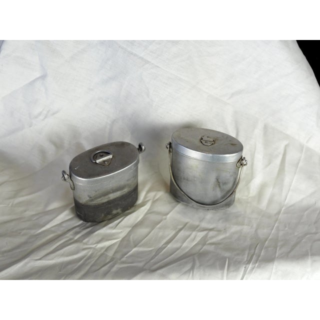 1940s 1940s French Military WWII Aluminium Mess Kits - Set of 2 For Sale - Image 5 of 12