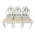 Late 20th Century Universal Furniture White Dining Chairs Arched Open Work Geometric Rounded Back Set of Six For Sale