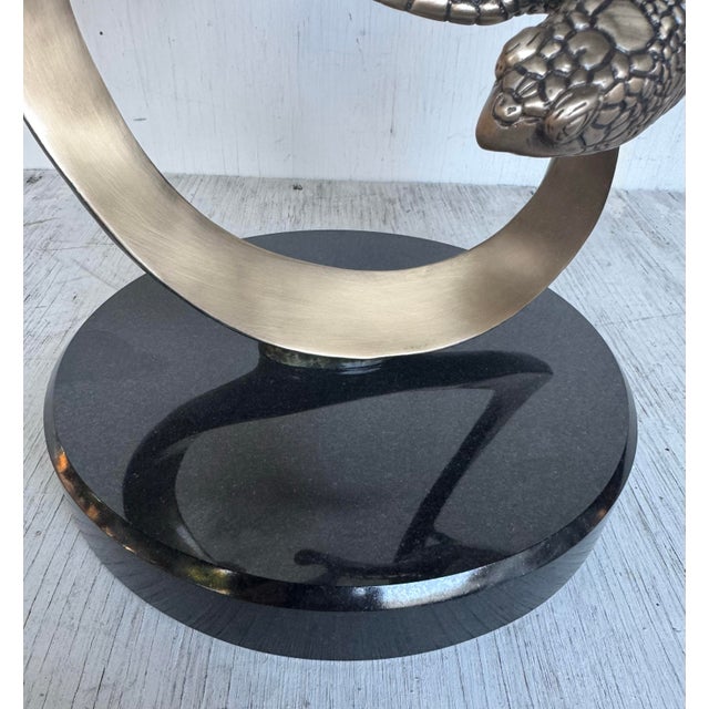 Late 20th Century Fine Bronze Sea Turtle Turtles Sculpture by Joseph Quillan Moonlight Carousel For Sale - Image 9 of 12