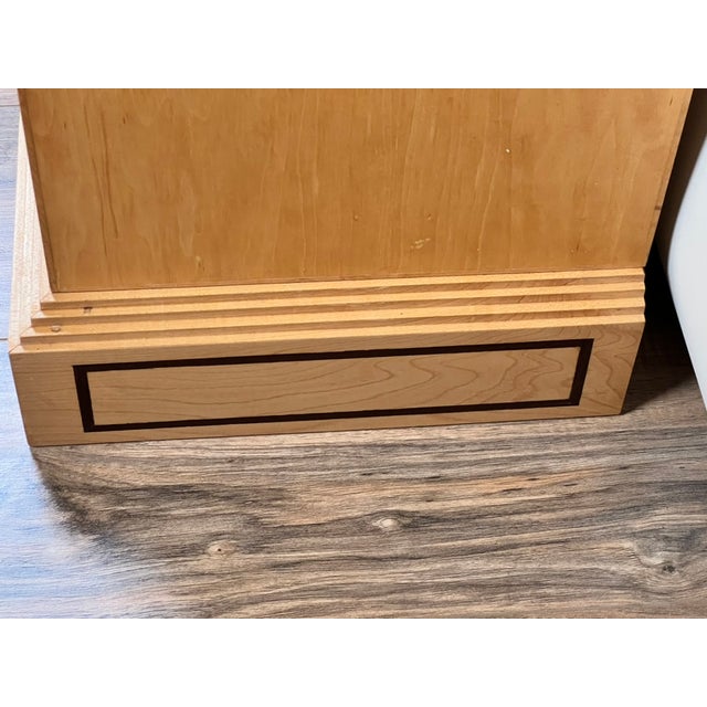 Vintage Bench Made Maple With Wenge Inlay Three Stack Barrister Bookcase For Sale - Image 10 of 11
