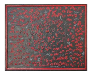 Paul Reeves "Pollution" Red and Black Abstract Painting 2017