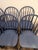 Vintage Set of 8 Spindle Back Dining Chairs in Farrow & Ball Hague Blue For Sale - Image 12 of 13