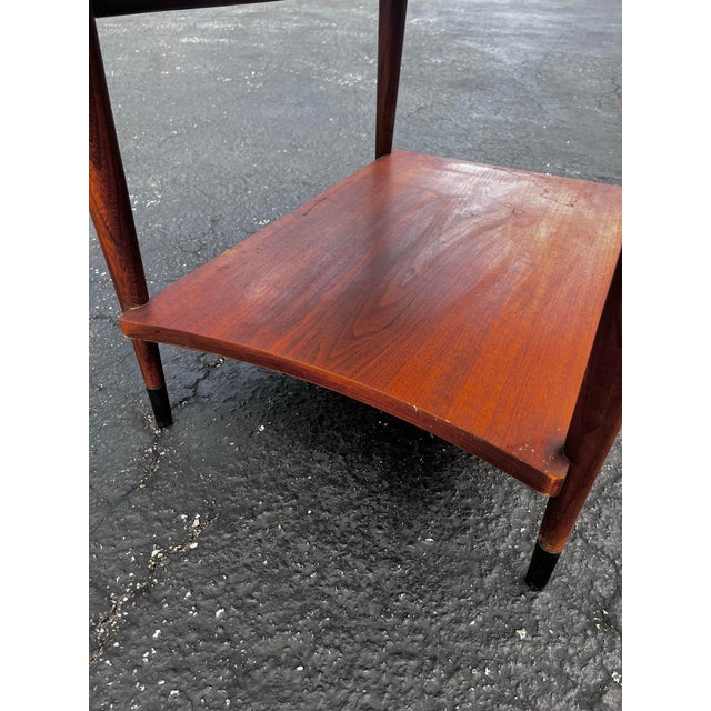 Mid Century Modern ‘Acclaim’ Side Table With Curved Lower Shelf | AltaVista Lane Furniture For Sale - Image 10 of 12