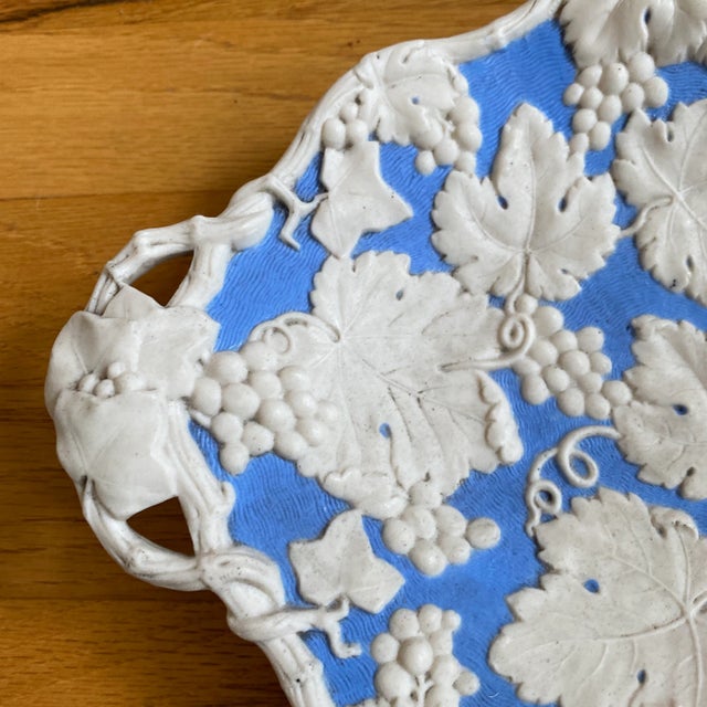 Ceramic Mid 19th Century English Parian Blue Trays a Pair For Sale - Image 7 of 12