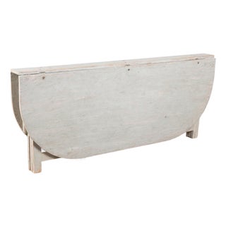 Early 19th Century Swedish Painted Pine Drop-Leaf Table Gate Leg Console For Sale