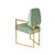 Contemporary Perspective Dining Chair in Golden Bath and Green Velvet from Insidherland For Sale - Image 3 of 8