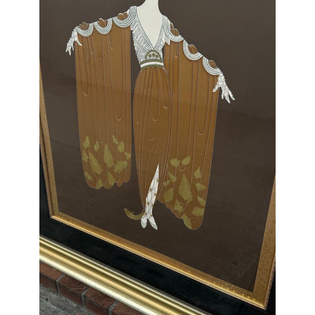 Art Deco 1980s Beautiful Framed Limited Edition Erté Serigraph Titled "Gown Orientale" For Sale - Image 3 of 6