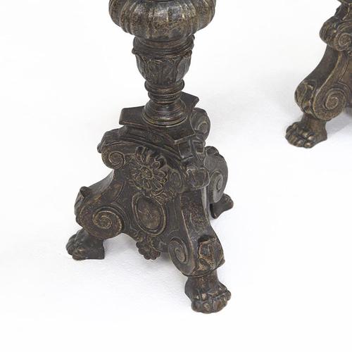 Antique Brass Church Candlesticks, Set of 2 For Sale - Image 6 of 8