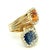 A beautifully composed Italian Modernist bypass ring crafted in 18K yellow gold, dating to the 1980s. The sculptural...