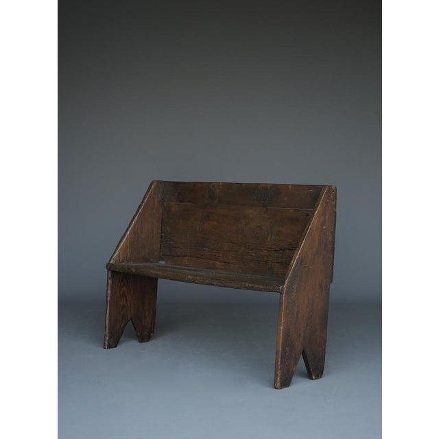 Rustic Small Antique 18th Century Oak Hall Bench For Sale - Image 3 of 18