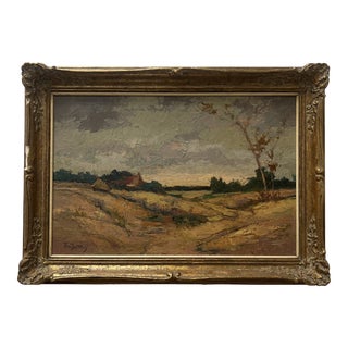 1950s Belgian Landscape Painting, Framed For Sale