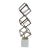 Modern Chrome Wine Rack-Marble Base-Sculptural-Geometric-3 Bottle Holder-Bar For Sale