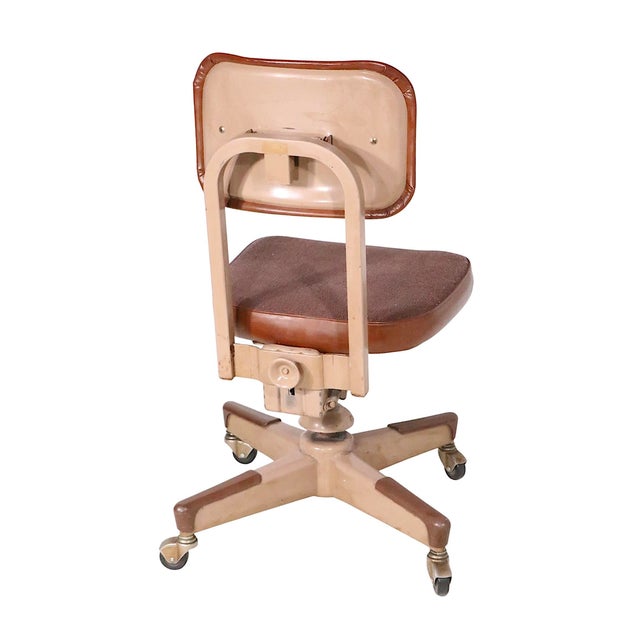 Mid 20th Century Mid Century Industrial Swivel Desk Chair For Sale - Image 5 of 13