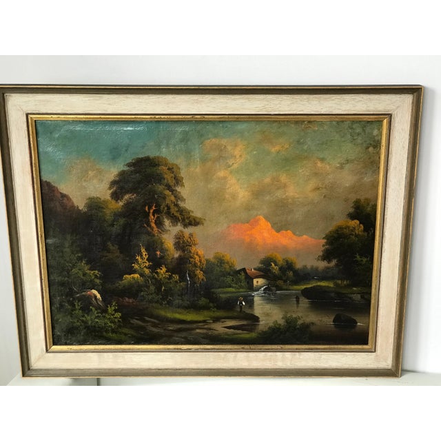 European School Artist, River Landscape, 19th Century, Oil Painting on Canvas, Framed For Sale - Image 3 of 6