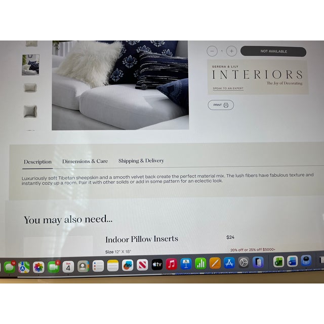 Textile Serena & Lily Silverwood Pillow Cover 20” X 20” Blue Vintage Indigo New With Tag For Sale - Image 7 of 10