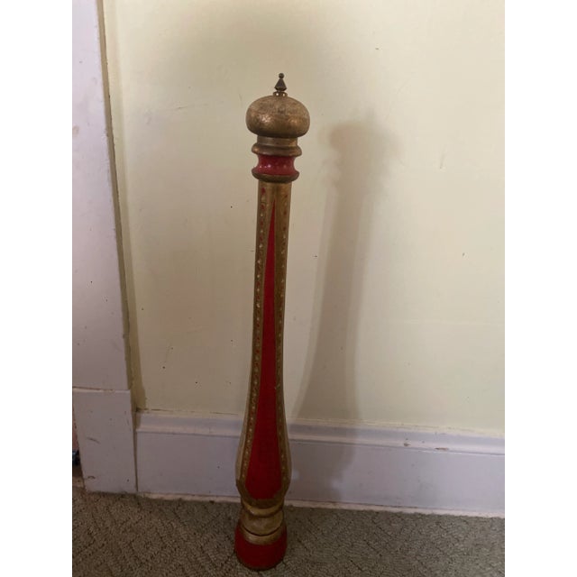 Giant Size Vintage Mid 20th Century Italian Wood & Brass Pepper Mill For Sale - Image 11 of 12