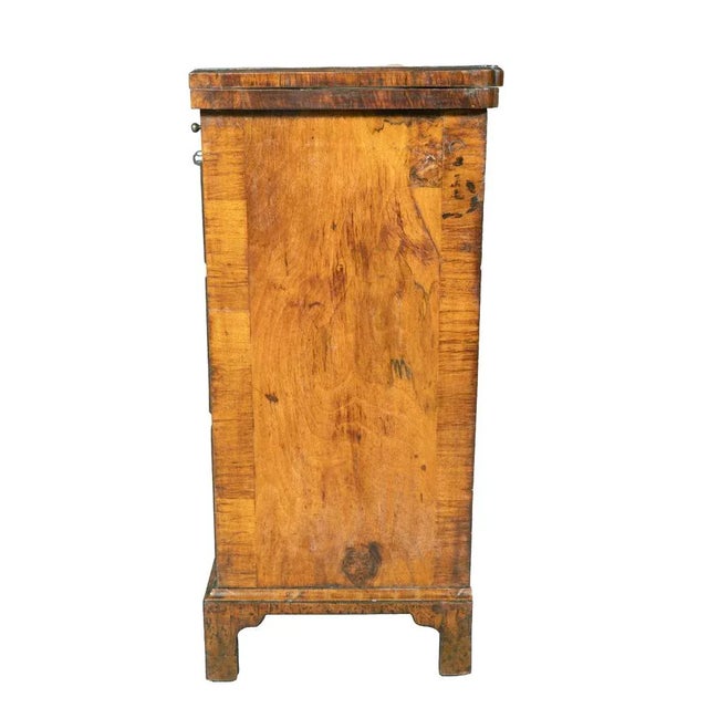 Brown Queen Anne Burr Walnut Bachelors Chest For Sale - Image 8 of 11