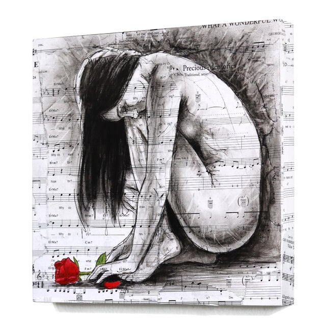 Abstract Until Love Is Through - Original Figurative Mixed Media Surrealist Art by Robert Lebsack For Sale - Image 3 of 9