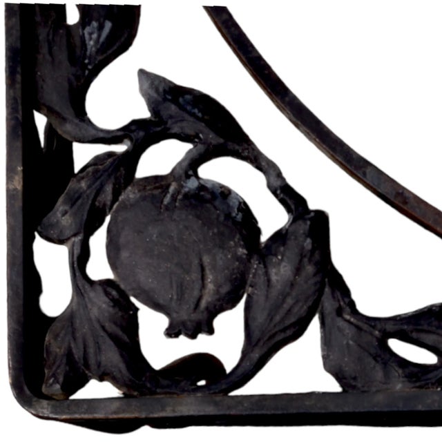 1950s Cast Aluminum Pomegranate Design Motif on Cast Iron Rectangular ...