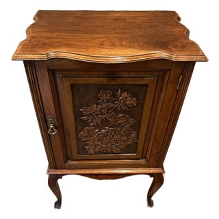 Antique English Wood Cabinet For Sale