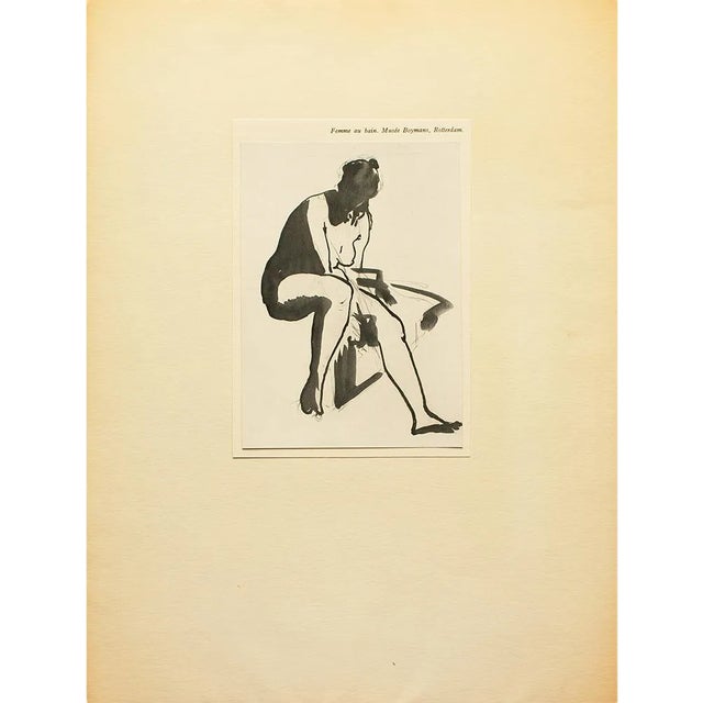 1949 After Edouard Manet "Bather" Small Black & White Parisian Print For Sale
