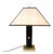 Leather and Brass Table Lamp, 1980s For Sale