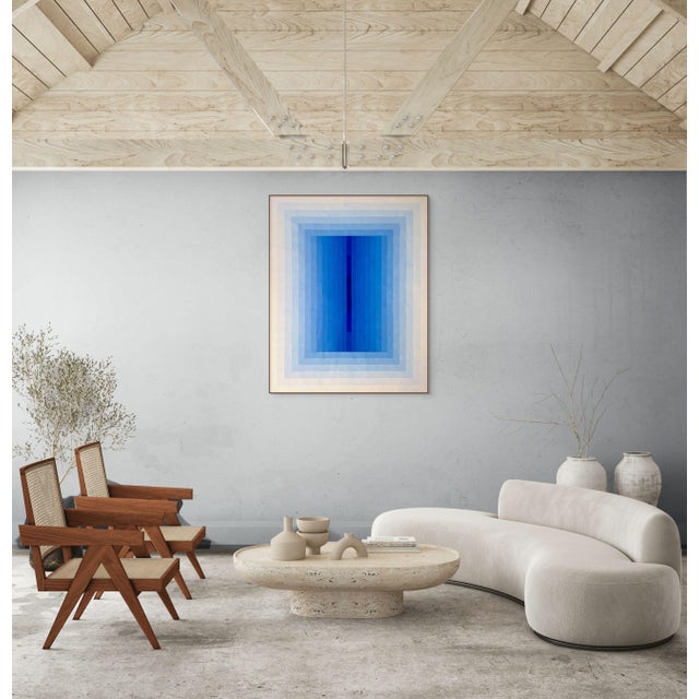 Abstract Contemporary Abstract Acrylic on Canvas "Light Consideration (Ultramarine)" by Andy Harwood For Sale - Image 3 of 5