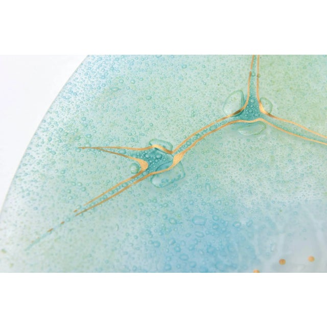 Vintage Signed Higgins Fused Glass Platter Amoeba Pattern , 1960's For Sale In Miami - Image 6 of 8