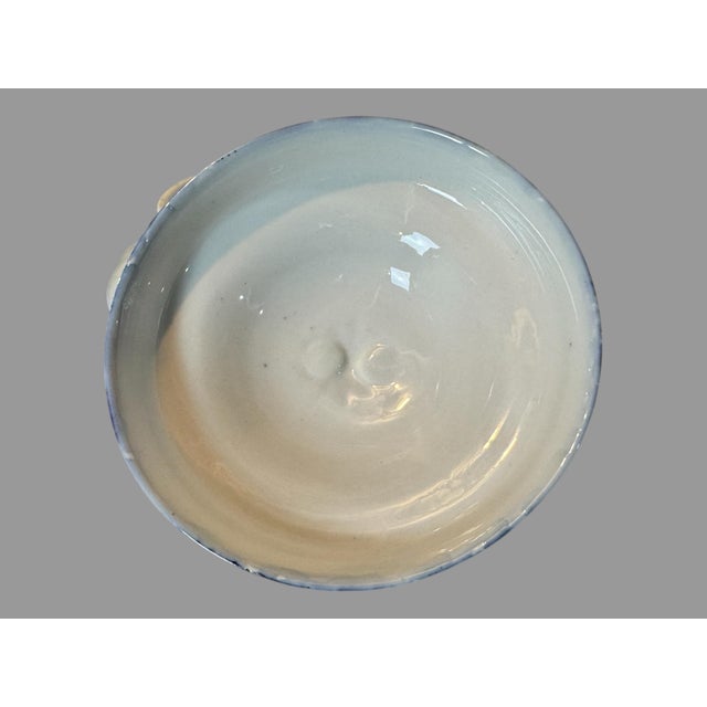 Antique English Watteau Flow Blue Porcelain Covered Serving Dish Tureen For Sale - Image 9 of 12