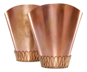 Mid-Century Conical Wall Lights in Copper, 1960s, Set of 2