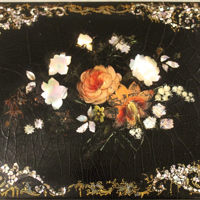 19th Century Napoleon III Lacquered and Painted Casket Box For Sale - Image 13 of 16