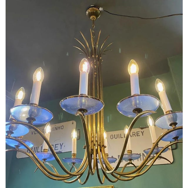 Vintage Twelve-Arm Chandelier, 1950s For Sale - Image 11 of 18