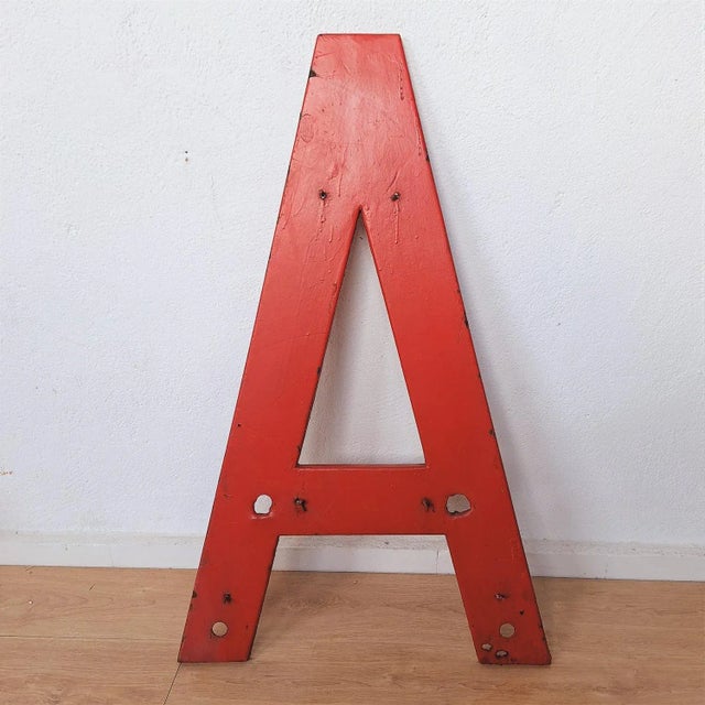 Large Vintage Letter in Metal, 1950s For Sale - Image 4 of 4