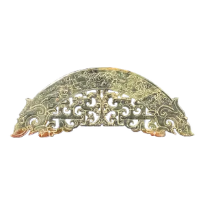 Late 20th Century Chinese Art Carved Archaic Style Design Hetian Jade Plaque Dragon Sculpture