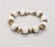 1950s Vintage 1950s Signed Napier Goldtone White Resin Bead Bracelet For Sale - Image 5 of 8