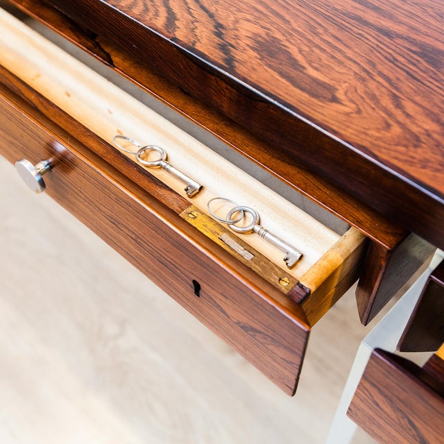 Wood 1960s Danish Modern Rosewood & Lucite Executive Desk Attributed to Poul Norreklit for Sigurd Hansen For Sale - Image 7 of 18