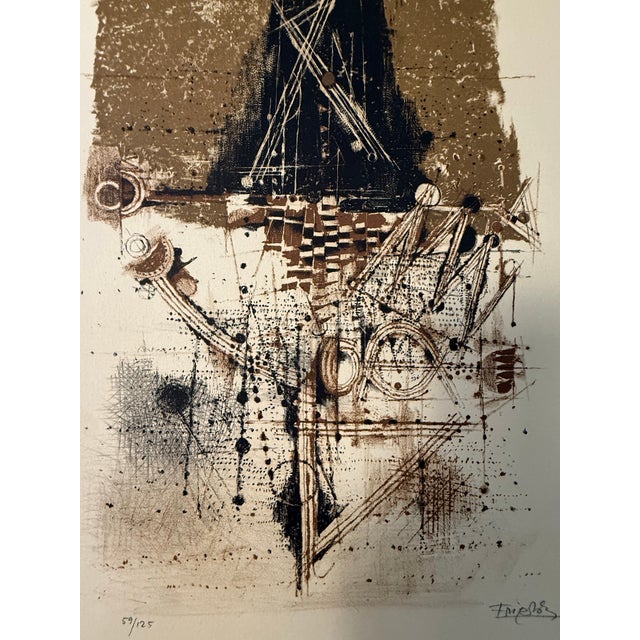 1990s 1990s Johnny Friedlaender Modernist Abstract Lithograph, Signed & Numbered 57/125 For Sale - Image 5 of 7