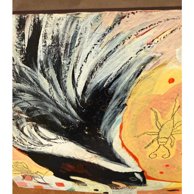 "Crickets for Snacks" a Skunk Painting by LWren Walraven For Sale - Image 4 of 9