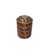 This vintage porcelain stacked box—known as a jūbako—features a rich, vibrant iron-red ground adorned with finely detailed...