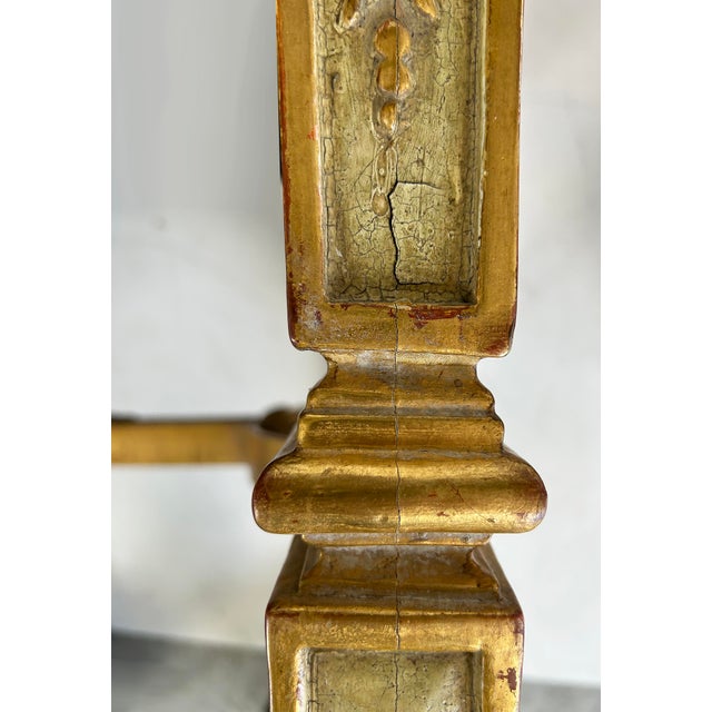 Late 20th Century Carved Giltwood Ottomans/Benches, Embroidered Seats, Nailheads, Pair, Louis XIV For Sale - Image 10 of 11