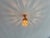 Vintage Small Brass & Emerald Green Crystal Crown Flush Mount – 1 Light For Sale - Image 12 of 18