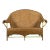 Vintage Burmese Rattan & Wood Curving Back & Arm Loveseat For Sale