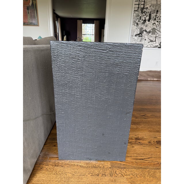 Transitional Grasscloth Painted Console Table For Sale - Image 3 of 6